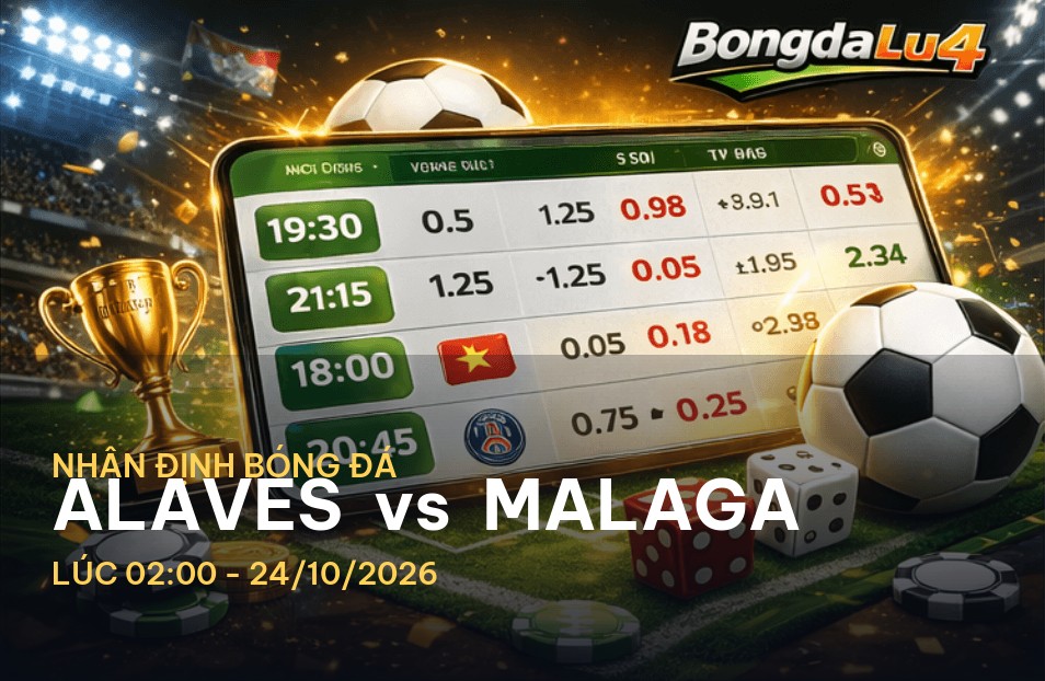 Bongdalu soi kèo hôm nay: Alaves vs Malaga